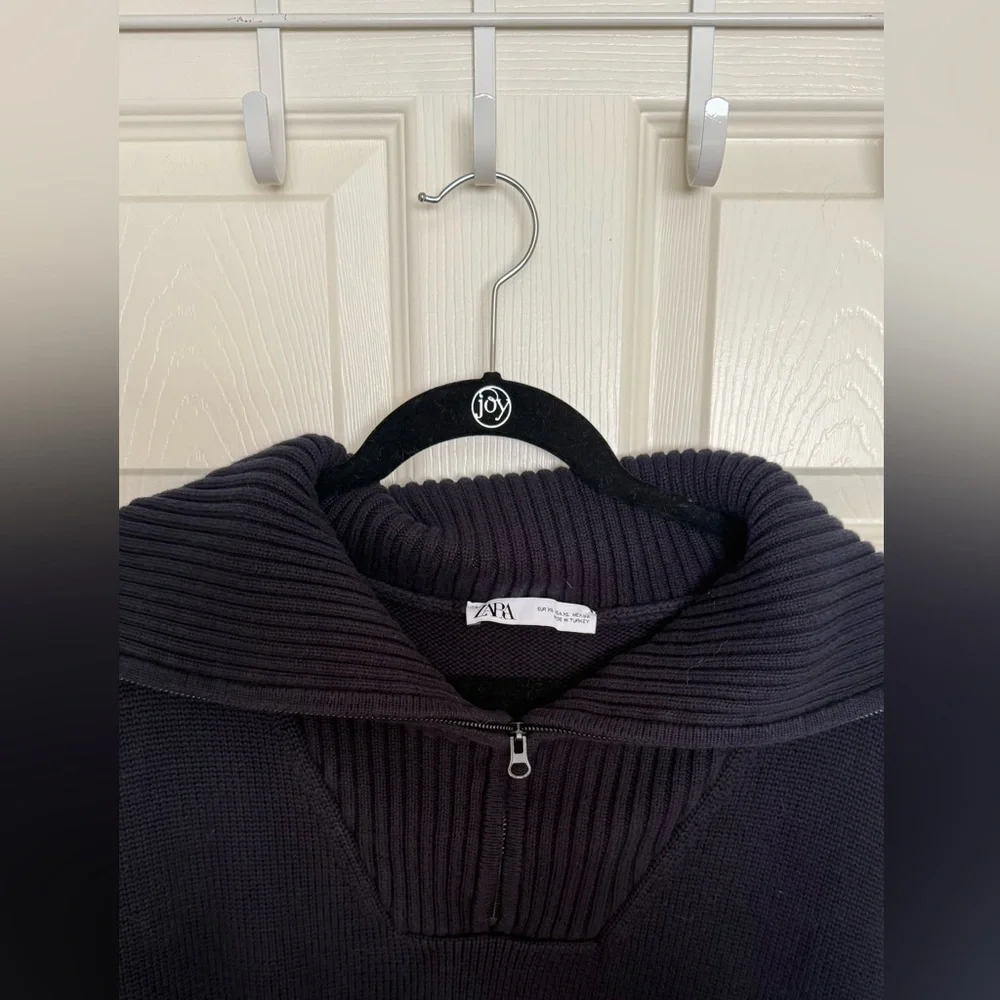 Zara Heavy Knit Zip Sweater